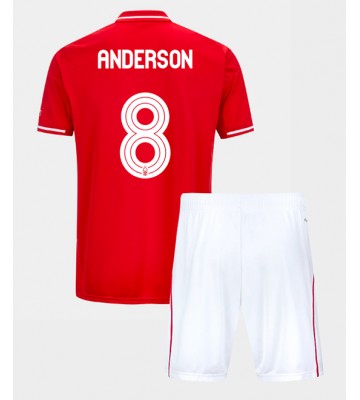 Nottingham Forest Elliot Anderson #8 Dětské Domácí Dres 2025-26 Krátký Rukáv (+ trenýrky)